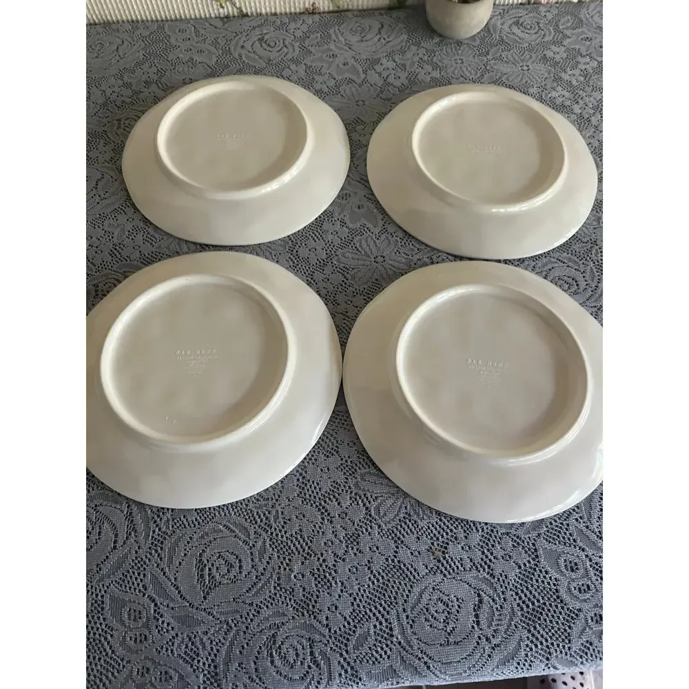 Rae Dunn SNACK Melamine Plates Set of 4 8 in Artisan Collection by Magenta